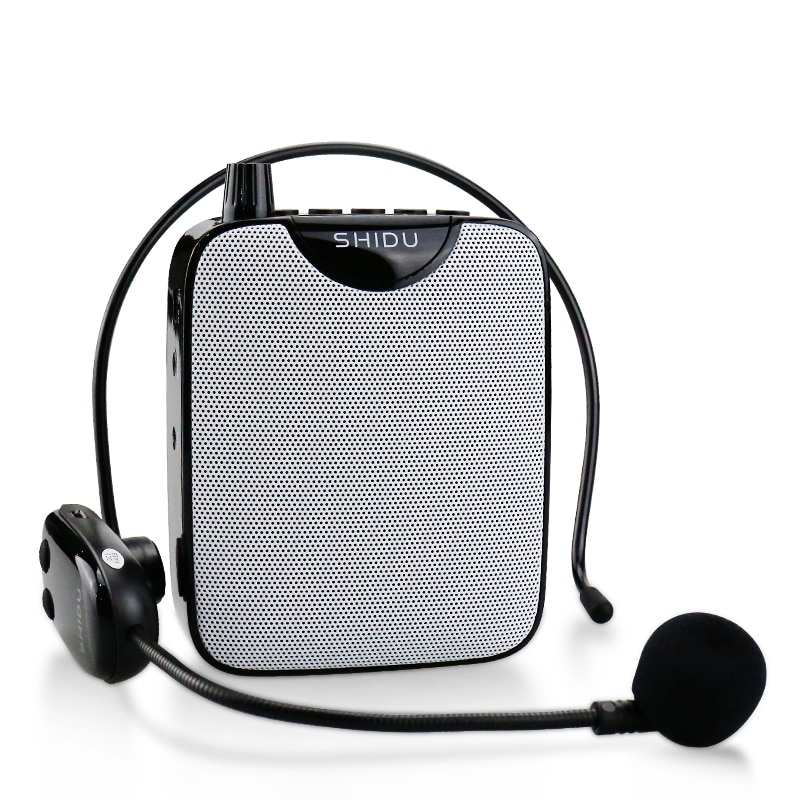 Amplificador de voz, Amplificador de voz inalámbrico SHIDU 10 W recargable  portátil sistema PA altavoz con micrófono inalámbrico UHF Soporte MP3 Play